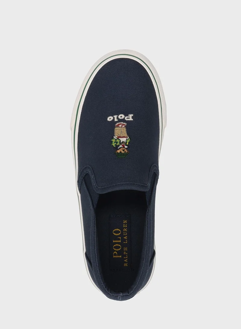 POLO RALPH LAUREN Kids Keaton Slip On Bear  Loafers