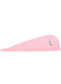 NIBEMINENT Cute Fiber Hair-drying Cap Hat Adult Super Absorbency Dry Hair Towel Shower Cap Pink  - Image 1