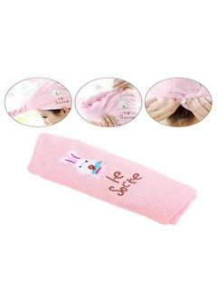 NIBEMINENT Cute Fiber Hair-drying Cap Hat Adult Super Absorbency Dry Hair Towel Shower Cap Pink  - Image 5