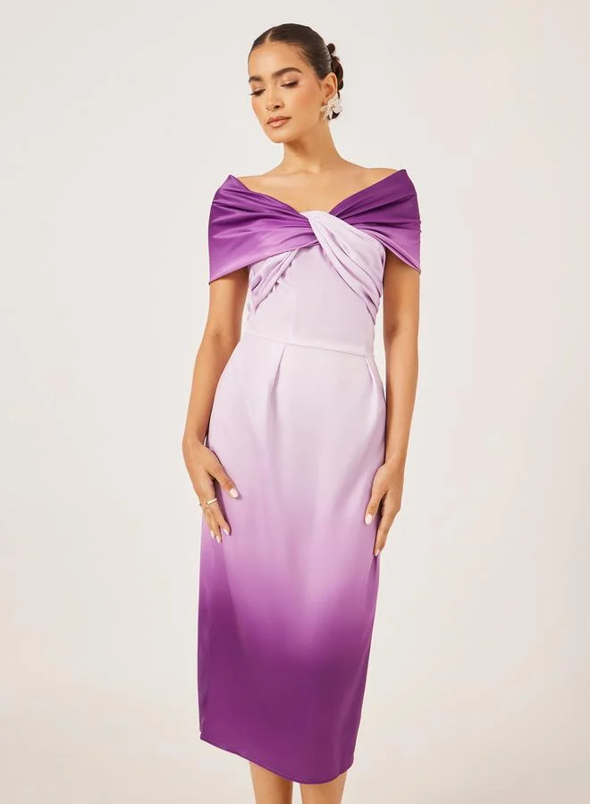 Styli Ombre Satin Dress