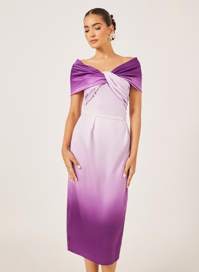 Styli Ombre Satin Dress - Image 3