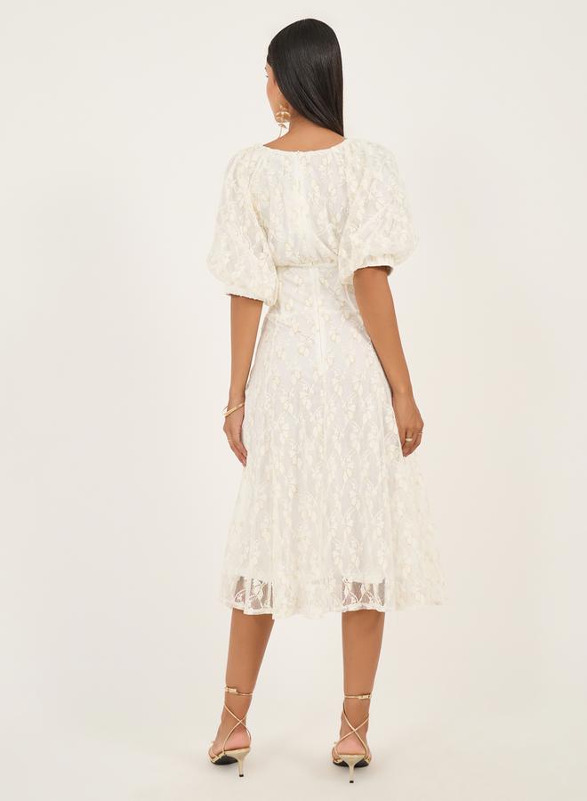 Styli Lace Puff Sleeve Dress - Image 5