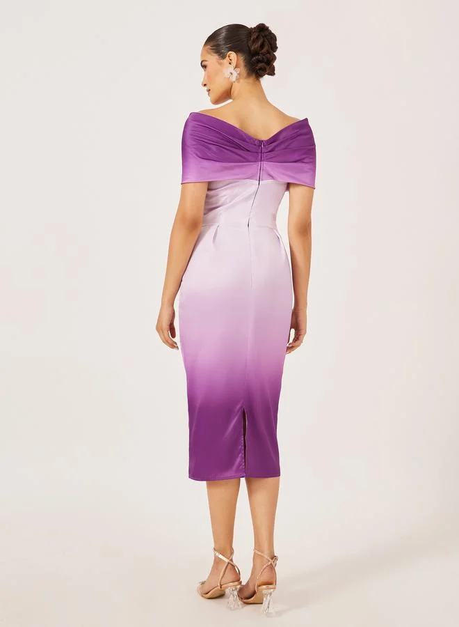 Styli Ombre Satin Dress