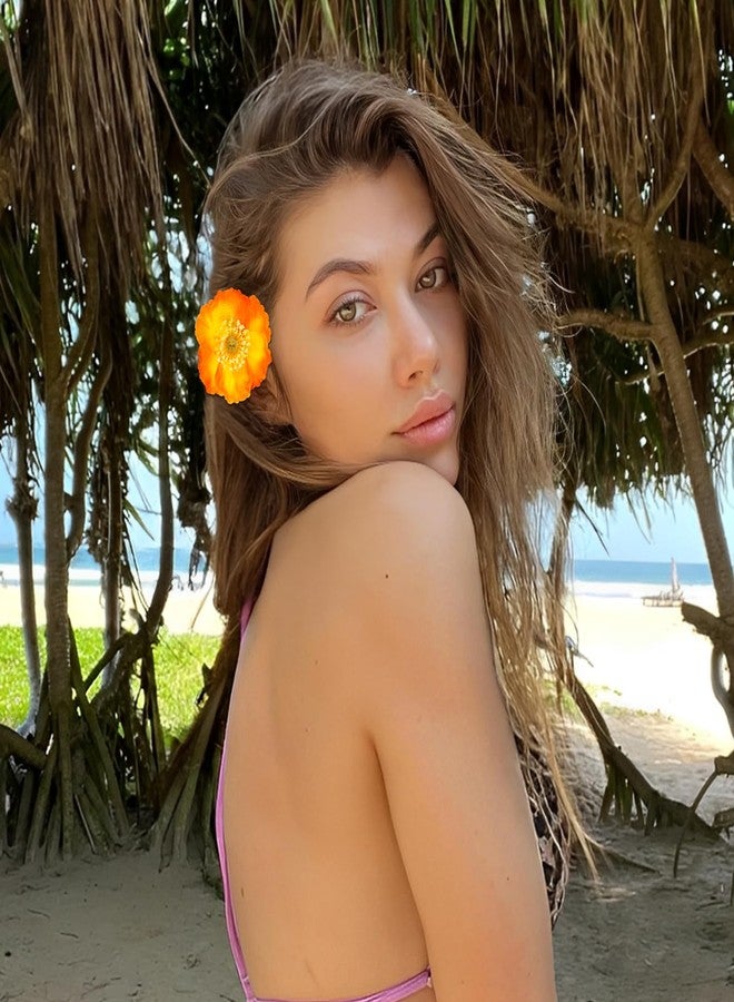 KICOSY 4PCS Hawaiian Flower Hair Clips for Women - Vibrant Realistic Tropical Hibiscus, Plumeria & Orchid Hair Accessories - Ideal for Beach, Party & Daily Wear - Image 2