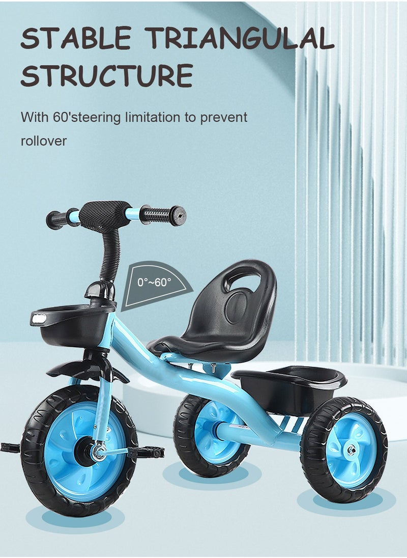 MaBaby Tricycles for Kids, with Storage Basket, Adjustable Seat and Pedal, Children Trike for 1-6 Years Boys and Girls, Balance Bike for Indoor Outdoor Fun  - Image 2