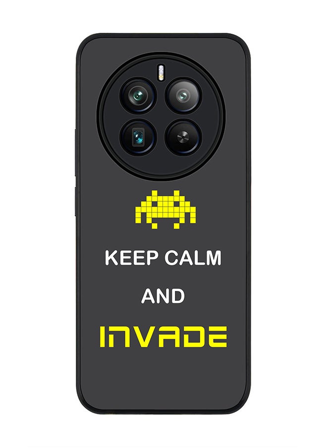 Stylizedd Rugged Black edge case for Realme 12 Pro / Realme 12 Pro Plus 5G, Slim fit Soft Case Flexible TPU Gel Thin Cover -  Keep Calm And Invade  - Image 1