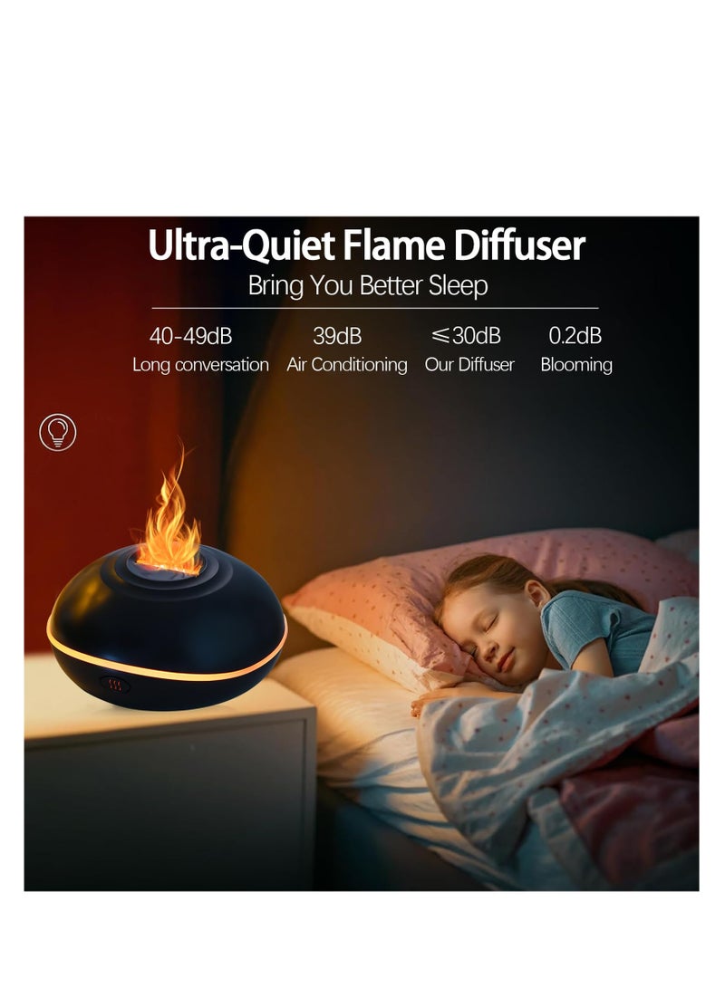 SYOSI Flame Essential Oil Diffuser, 200ML Aromatherapy Diffusers for Home, 7 Color Flame Light Aroma Diffuser, Waterless Auto-Off Ultrasonic Air Humidifier for Home Bedroom Spa Office Yoga - Image 2