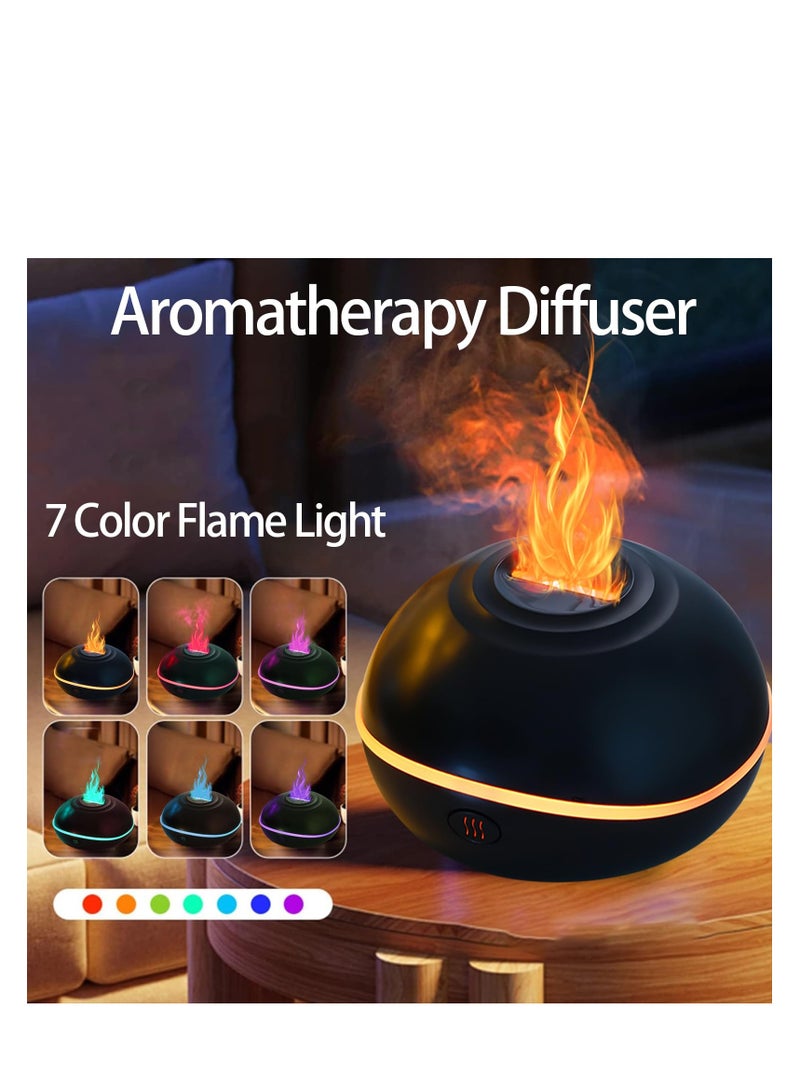 SYOSI Flame Essential Oil Diffuser, 200ML Aromatherapy Diffusers for Home, 7 Color Flame Light Aroma Diffuser, Waterless Auto-Off Ultrasonic Air Humidifier for Home Bedroom Spa Office Yoga - Image 3