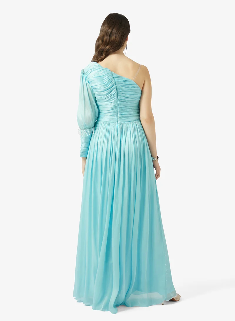 Namshi x One Shoulder Draped Evening Dress