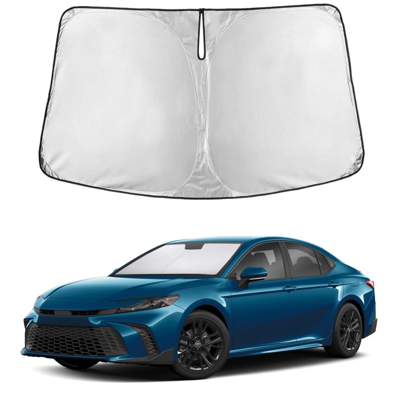 EcoNour Windshield Sunshade for Toyota Camry 2025 2026, Hybrid, LE, SE, SE Nightshade, XLE, XSE, TRD, Sun Visor for Front Windshield Sun Shade Cover, UV Heat Protector, Car Accessories - Image 1