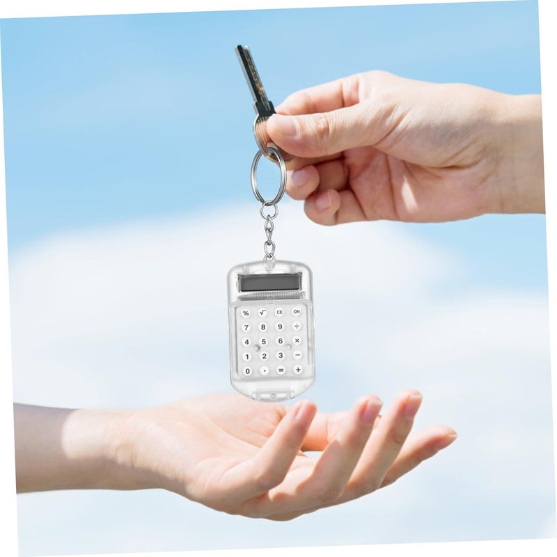 3pcs Mini Electronic Calculator Keychains for Key Ring Portable Handheld Flip Calculators in White Yellow Pink Compact School Supplies for Students at Home and Office - Image 5