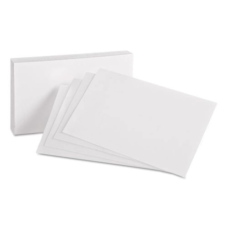 MARKQ Blank Flash Cards 100 Pack Plain White Index Cards for Business, Office School Learning Revision Record Cards, 4” x 6”, 240GSM