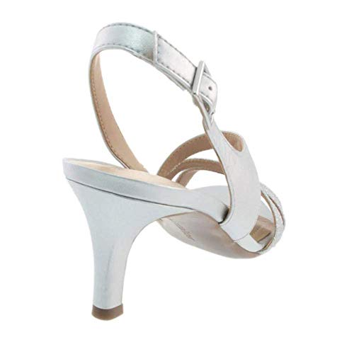 Naturalizer Womens Taimi Strappy Mid Heel Slingback Dress Sandals ,Silver Glitter,10 M US - Image 5
