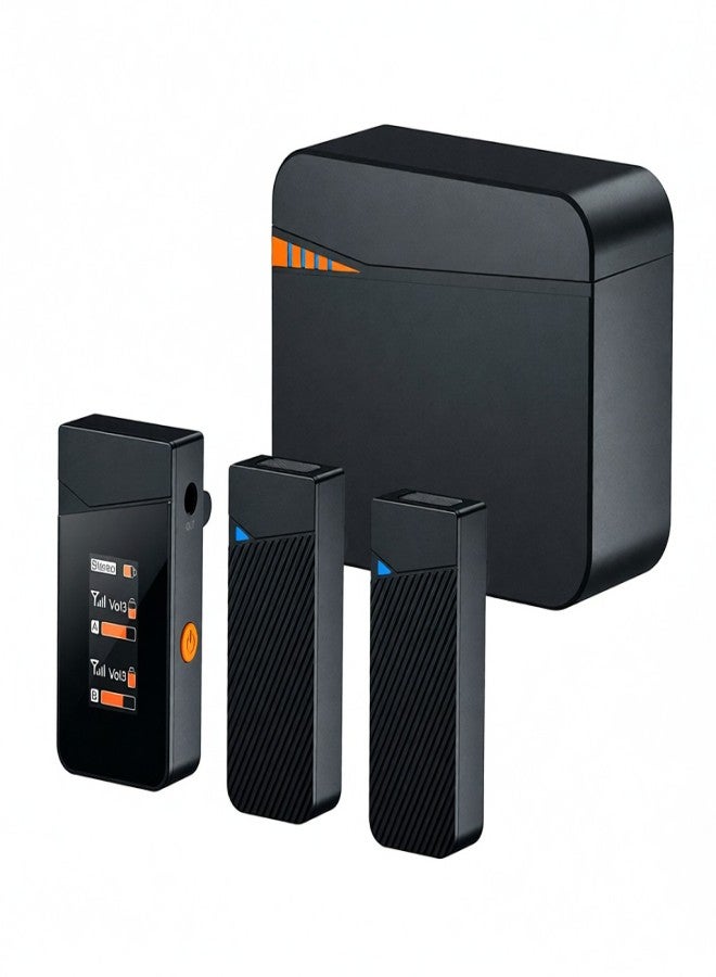 COMICA Vimo C3 Wireless Microphone System with 1 Receiver & 2 Microphones 200M Transmission Range 4 Level Adjustable Speed Built-in Battery with Charging Case Replacement for Android Phones Computer - Image 1