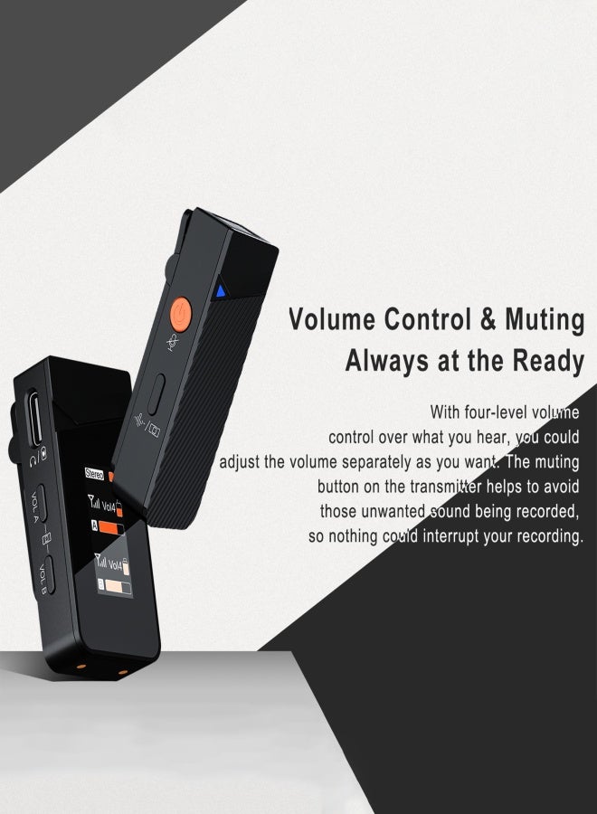 COMICA Vimo C3 Wireless Microphone System with 1 Receiver & 2 Microphones 200M Transmission Range 4 Level Adjustable Speed Built-in Battery with Charging Case Replacement for Android Phones Computer - Image 5