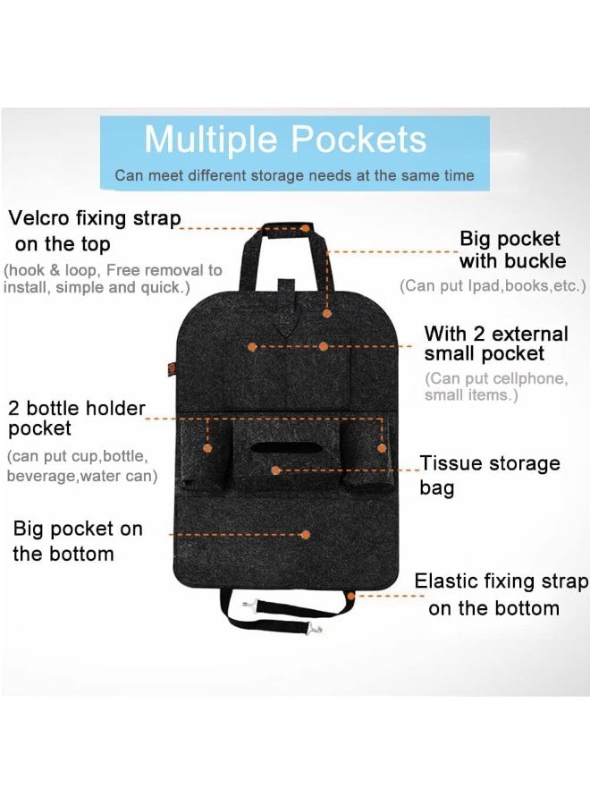 SUPAAR Car Back Seat Organizer Car Seat Back Protectors for Toys Drink Tissue Snacks, Car Accessories for Kids - Image 3