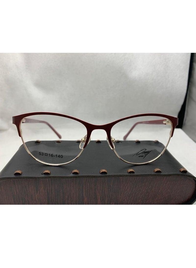 نظارة طبية إطار كامل من Onay H1902A C4 ، عين قطة Purple * Gold - Image 1