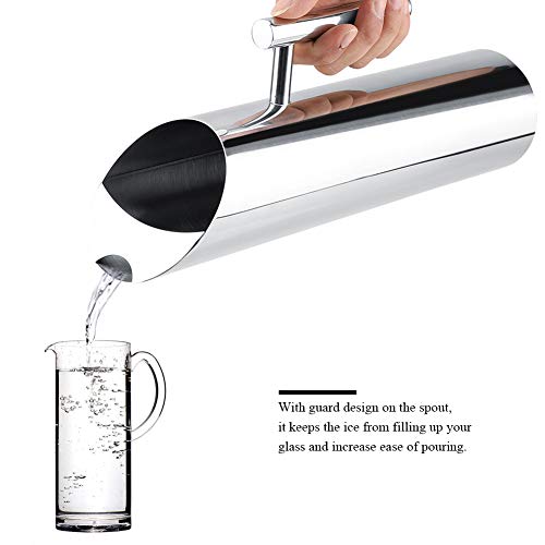Delaman Water Pitcher, Delaman Stainless Steel Water Pitcher Jug Cold Drinking Water Pouch Pitcher with Handle,water pitcher large with Ice Guard Cold Drinking Pitcher Home Hotel Serving Tool(2L) - Image 4