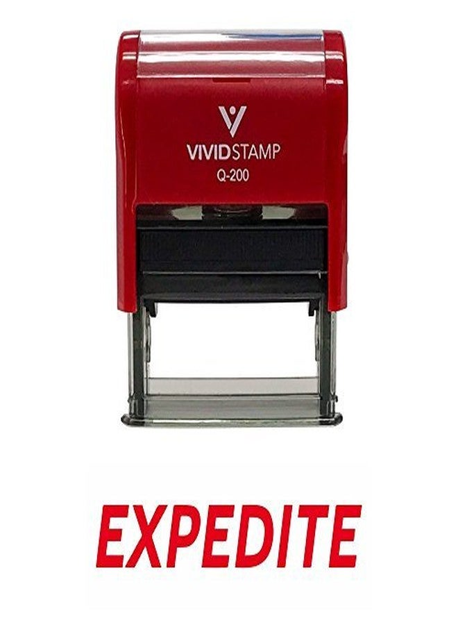 Vivid Stamp EXPEDITE Self Inking Rubber Stamp (Red Ink) - Medium - Image 2