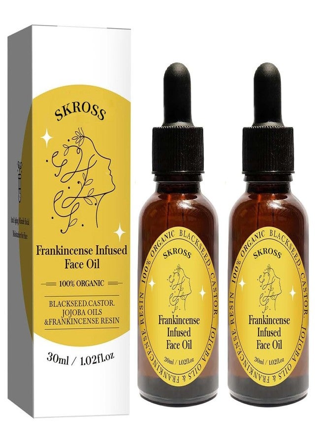 SKROSS 2pcs Frankincense Resin Oil, Frankincense Infused Face Oil, Infused With Organic Black Seed, Castor, And Jojoba Oil, Facial Moisturizing Anti-Aging Serum - Image 1