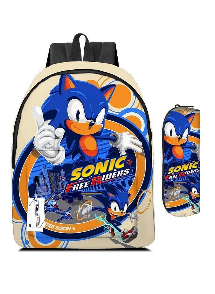 SONIC Cartoon Backpack Two-piece Student School Bag