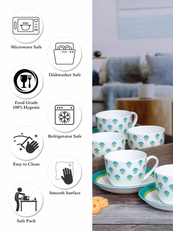 Sonaki Sonaki Bone China TeaCoffee 6 pcs Cup and 6pcs Saucer SIMIMWA030  - Image 5