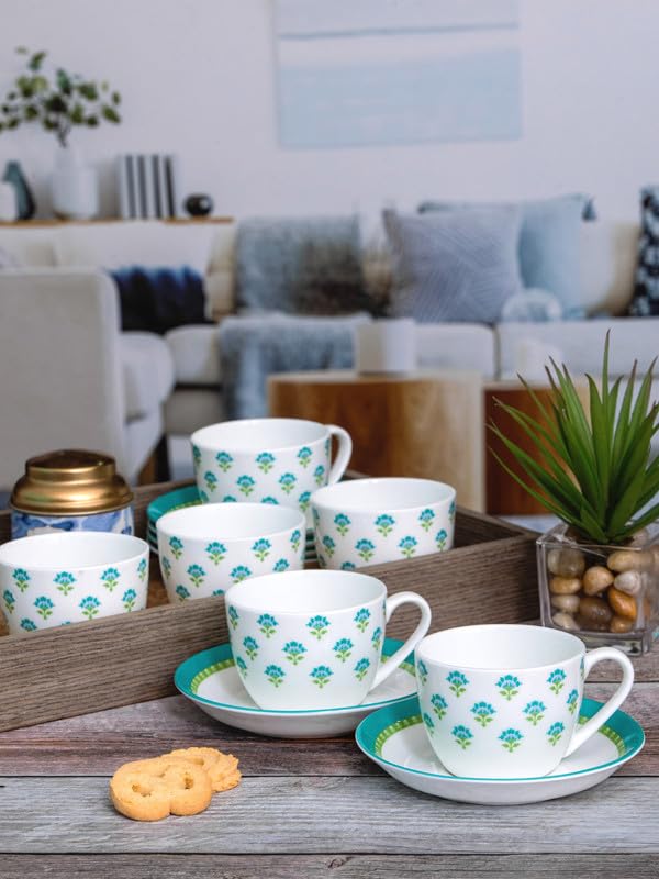 Sonaki Sonaki Bone China TeaCoffee 6 pcs Cup and 6pcs Saucer SIMIMWA030  - Image 1