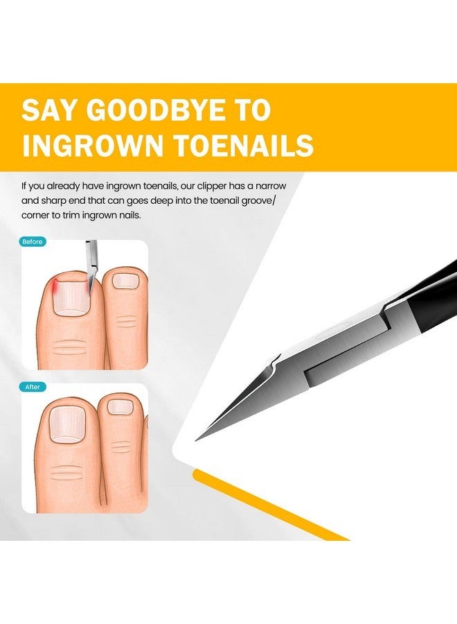 Bezox Straight Blade Toenail Clippers For Seniors Thick Toenails - Wide Open Pointed Jaw Toe Nail Clippers For Ingrown Nails, Precision Grooming Toenail Scissors For Healthy Nails - Black - Image 4