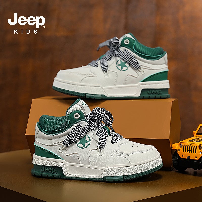 Jeep Boys Shoes 2024 Autumn New Waterproof Leather Sports Shoes Comfortable Soft Sole Running Shoes Casual Sneakers - Image 1
