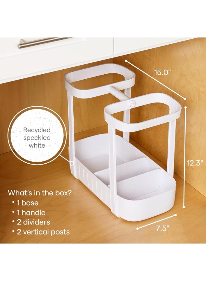 YouCopia SinkSuite Under Sink Cleaning Caddy, Adjustable Cleaning Supplies Organizer for Kitchen and Bathroom Organization and Storage, Made of ABS Plastic, White - Image 3