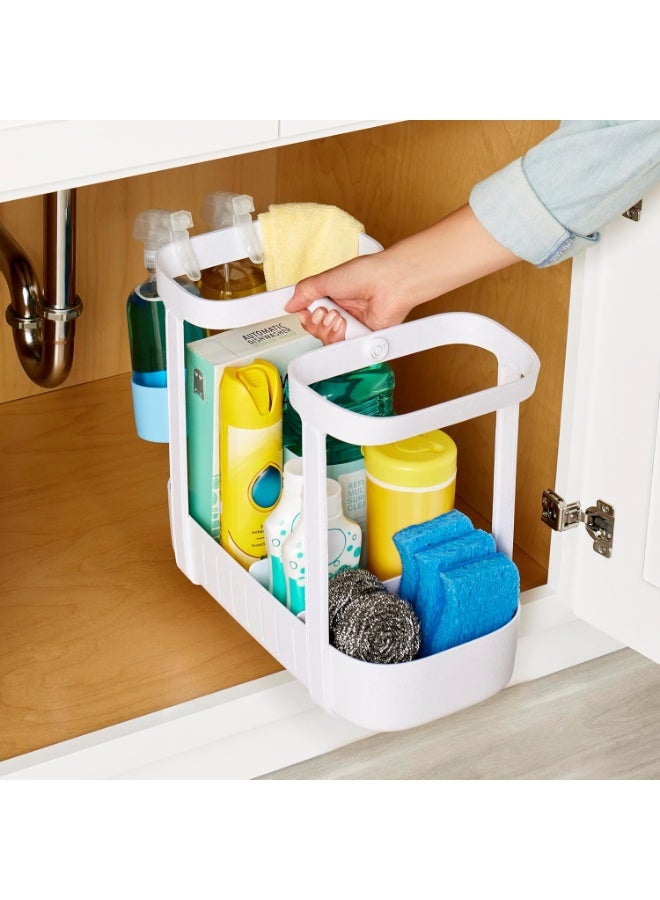 YouCopia SinkSuite Under Sink Cleaning Caddy, Adjustable Cleaning Supplies Organizer for Kitchen and Bathroom Organization and Storage, Made of ABS Plastic, White - Image 4