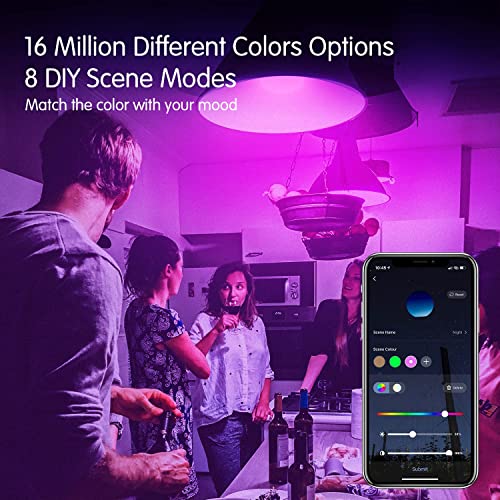 DAYBETTER Smart Light Bulbs Alexa Light Bulb WiFi Light Bulbs RGBCW Color Changing Light Bulb A19 9W 800LM Smart Bulbs that Work with Alexa Google Assistant 24Ghz only No Hub Required10 Pack - Image 3