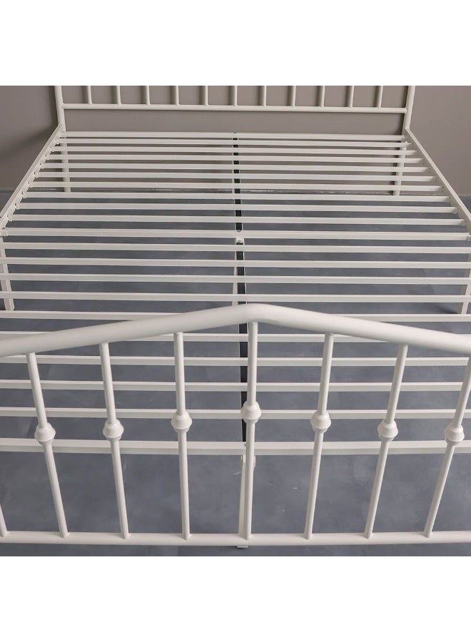 DANUBE HOME Bella Apex 160x200 Metal Queen Bed | Modern Design Metal Double-White - Image 4