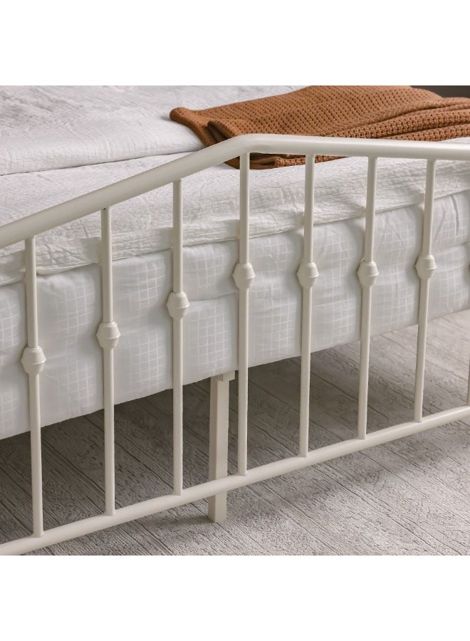 DANUBE HOME Bella Apex 160x200 Metal Queen Bed | Modern Design Metal Double-White - Image 3