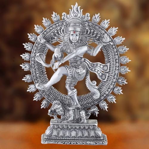 PRD CARATCAFE Silver Lord Shiva Shankar Dancing Natraj/Nataraja Idol | Home Decor Statue | 32 G Approx | 2 Inches | Home & Office Pure 925 Murti - Image 2