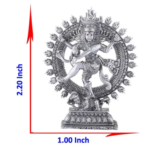 PRD CARATCAFE Silver Lord Shiva Shankar Dancing Natraj/Nataraja Idol | Home Decor Statue | 32 G Approx | 2 Inches | Home & Office Pure 925 Murti - Image 4