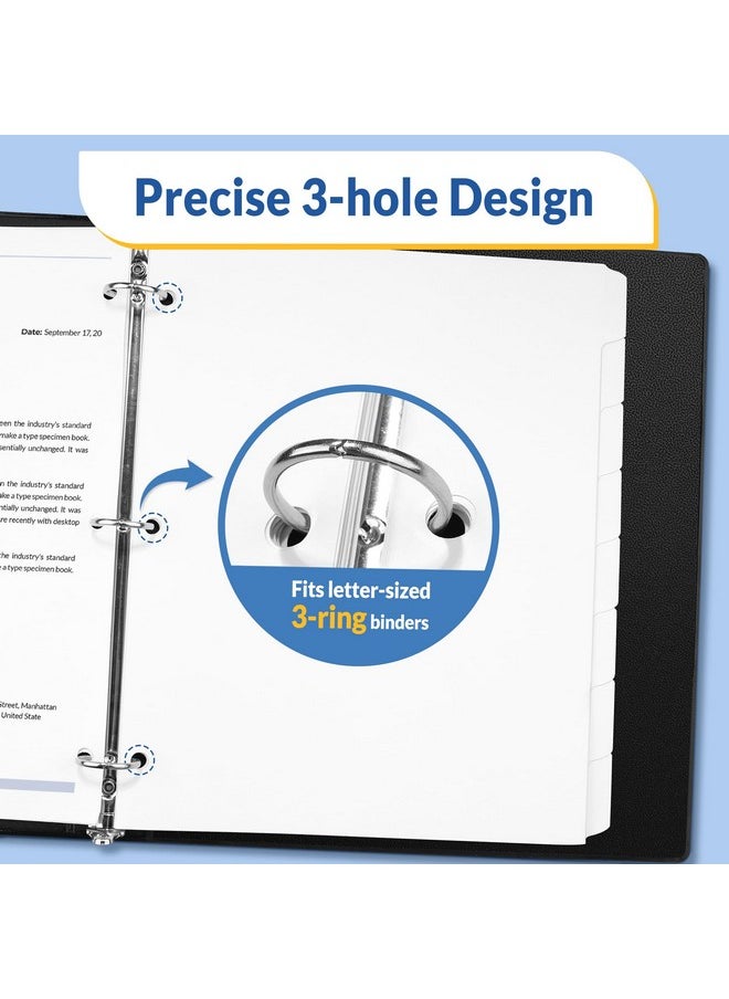 SUNEE Binder Dividers With Tabs For 3 Ring Binder, 8.5 X 11 Paper White Binder Dividers Blank With 8 Tabs, 4 Sets Page Dividers For School, Office And Home, 32 Dividers  - Image 3