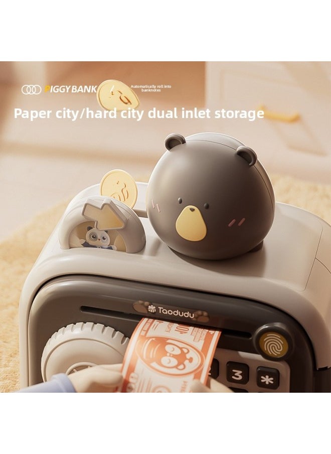 Tao Dudu Children's Saving Piggy Bank Can Be Saved Only In The Internet Celebrity Password Safe Box Boys And Girls Toys-Color:ATM Piggy Bank [rouge Powder Battery Version] Send Game Paper Money + Saving Card X5 + Puzzle  - Image 5