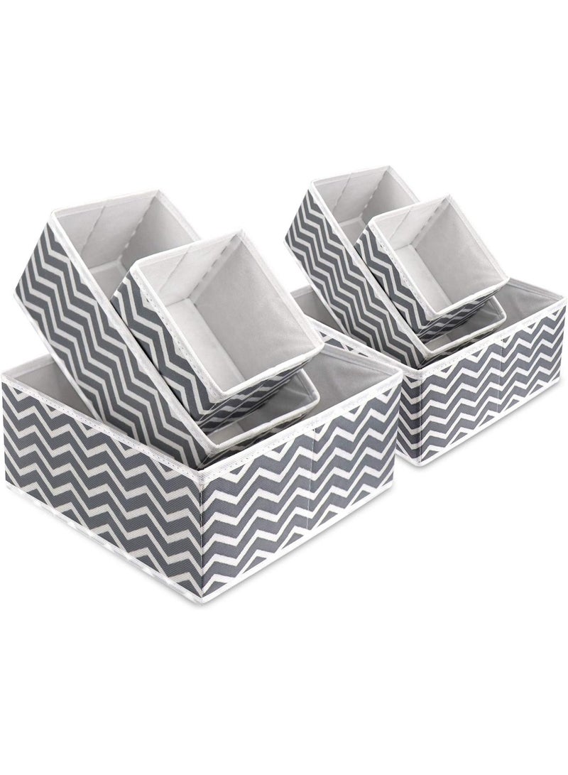 XVersion Fabric Storage Boxes 6 Packs Wardrobe Organizer Closet Organisers Container Baskets Cubes Foldable Drawer Dividers for Clothes Socks Toys Underwear- Fits Home, Bedroom, Living Room - Image 1