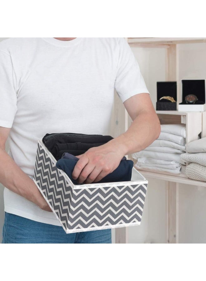 XVersion Fabric Storage Boxes 6 Packs Wardrobe Organizer Closet Organisers Container Baskets Cubes Foldable Drawer Dividers for Clothes Socks Toys Underwear- Fits Home, Bedroom, Living Room - Image 5