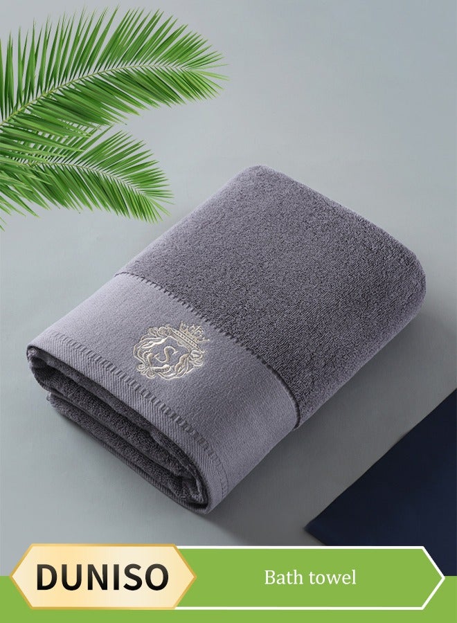 DUNISO Premium Bath Towels,100 % Cotton towel With exquisite logo Sensitive Skin & Daily Use-Soft, Quick Drying & Highly Absorbent Towel for Travel, Vacation, Fitness and Yoga (70 x 140cm)(grey) - Image 1