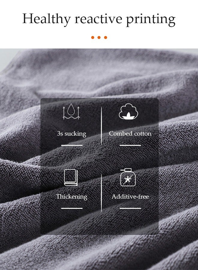 DUNISO Premium Bath Towels,100 % Cotton towel With exquisite logo Sensitive Skin & Daily Use-Soft, Quick Drying & Highly Absorbent Towel for Travel, Vacation, Fitness and Yoga (70 x 140cm)(grey) - Image 4