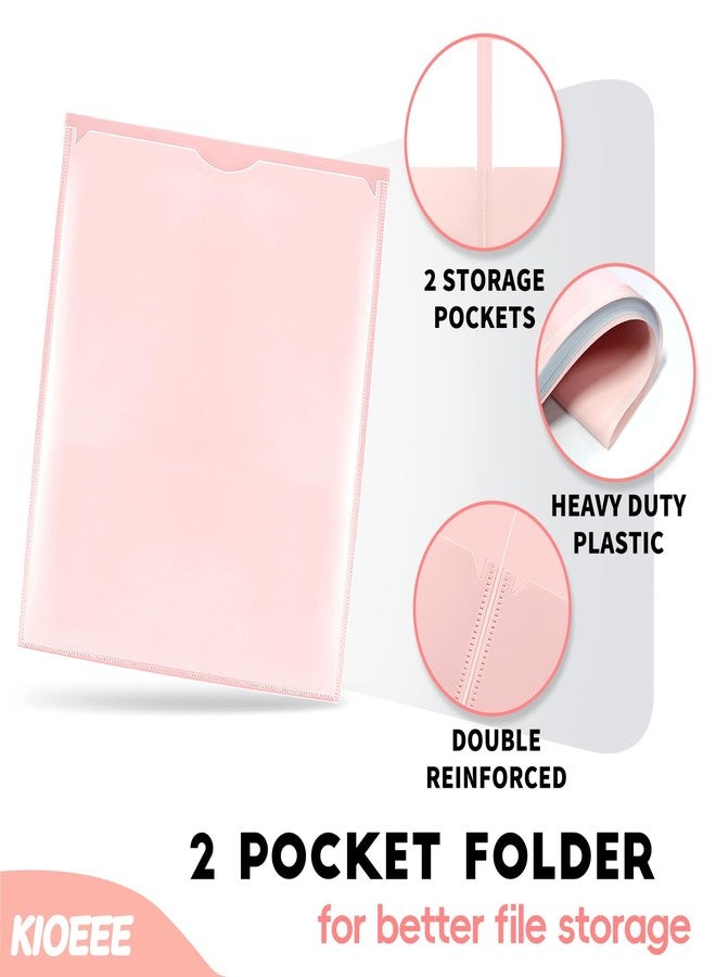 KIOEEE Plastic Folders with Clear Front Pocket, 6 Pack Folders with Pockets, Heavy Duty 2 Pocket Folders, Letter Size Colored Plastic Folders for School Office - Image 4
