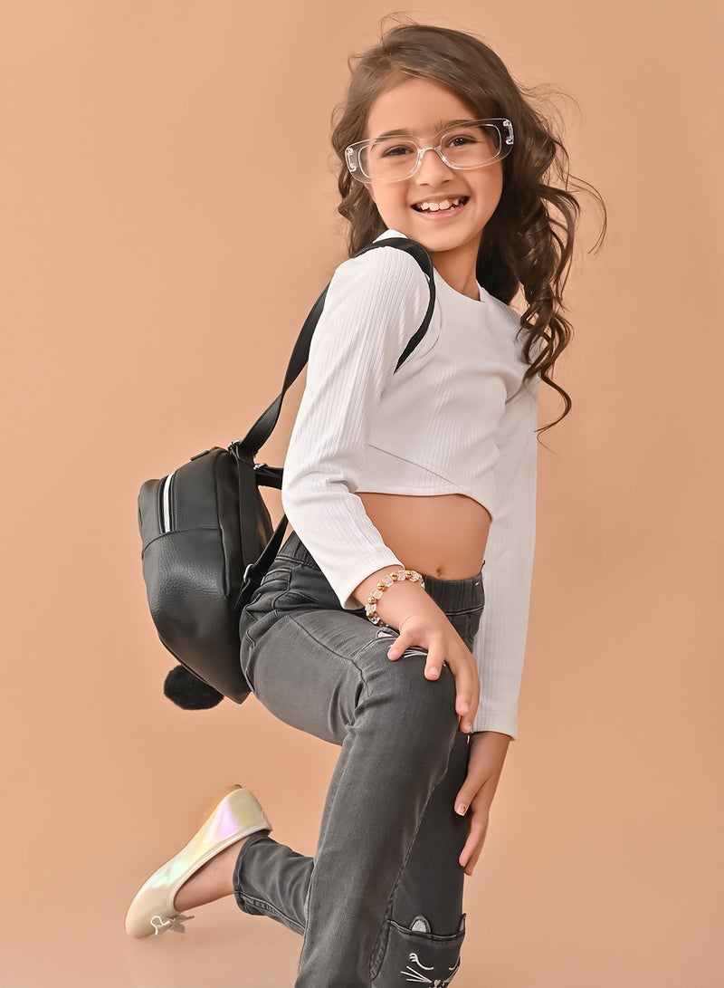 LILPICKS Solid Full Sleeves Top - Image 1