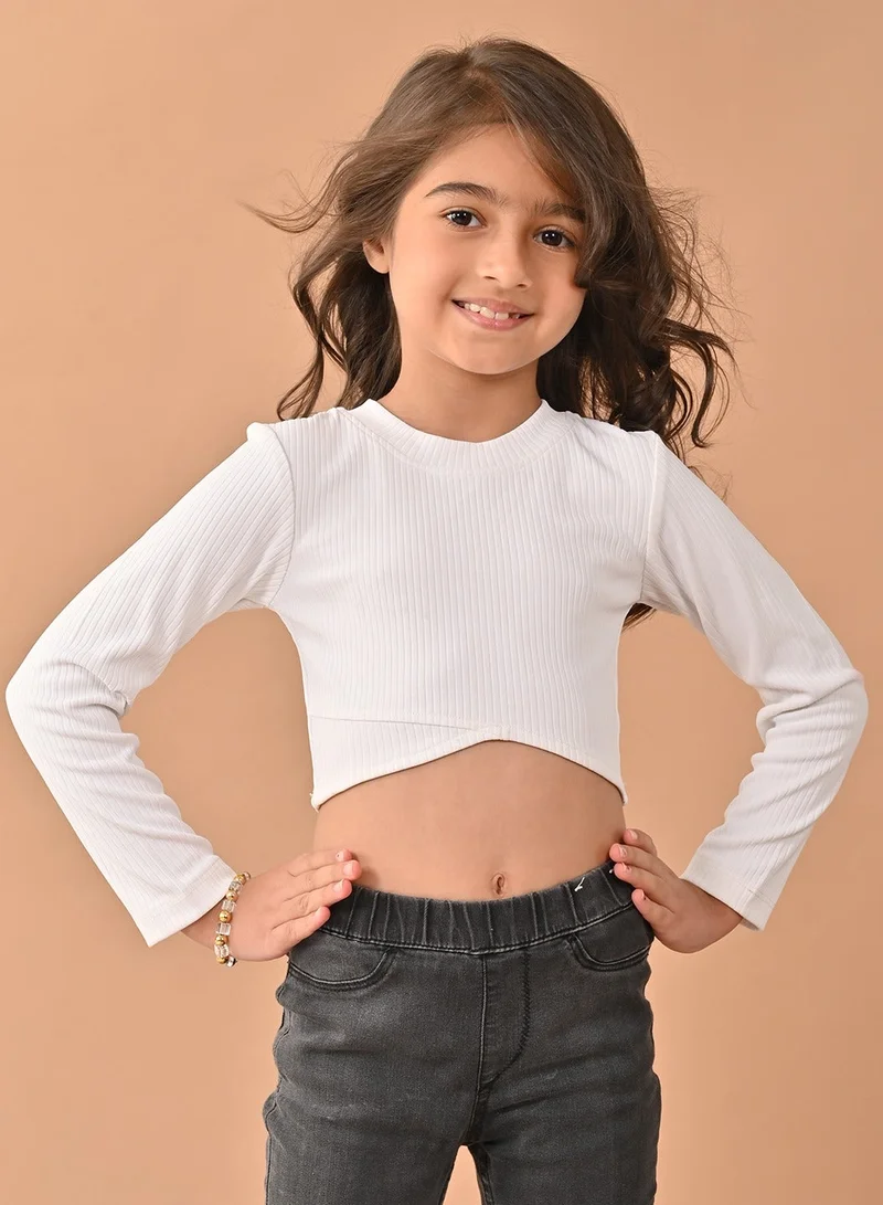 LILPICKS Solid Full Sleeves Top