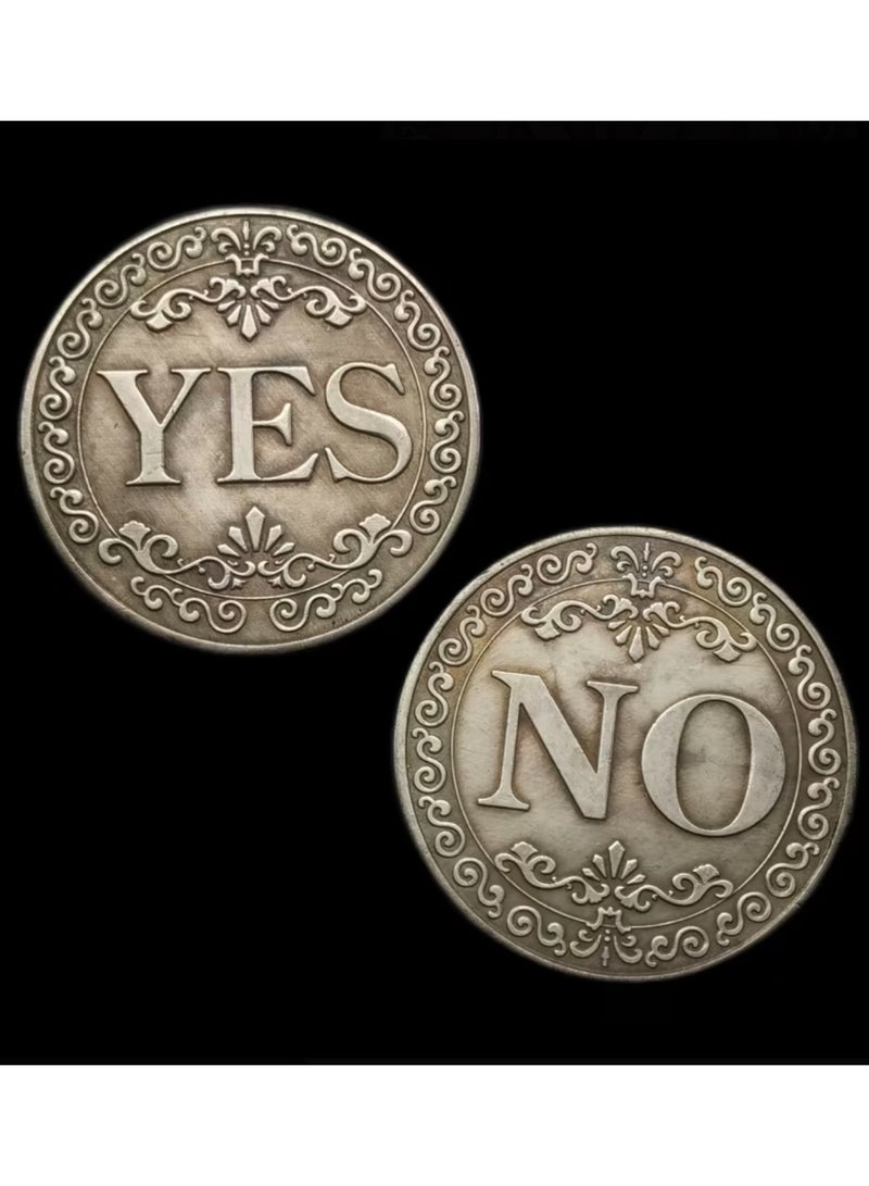 كلين ويف Decision Coin – Double-Sided YES/NO Antique Metal Coin | Elegant Floral Design, Fun Decision Maker, Unique Gift & Collectible Keepsake - Image 1