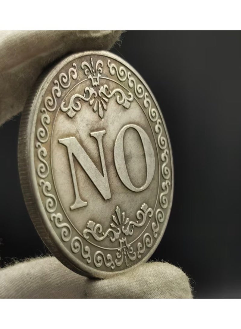 كلين ويف Decision Coin – Double-Sided YES/NO Antique Metal Coin | Elegant Floral Design, Fun Decision Maker, Unique Gift & Collectible Keepsake - Image 3