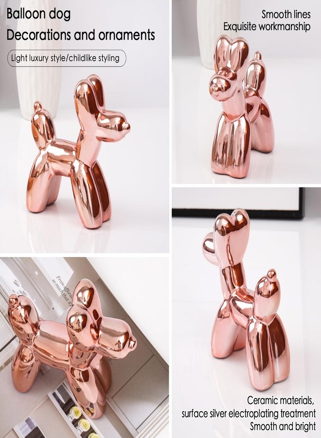 Notakia Cute Ceramics Balloon Dog Statue Crafts Living Room Desktop Decorations,Handmade Modern Small Ceramic Animal Statue Ornament Home Decor Accents - Image 3