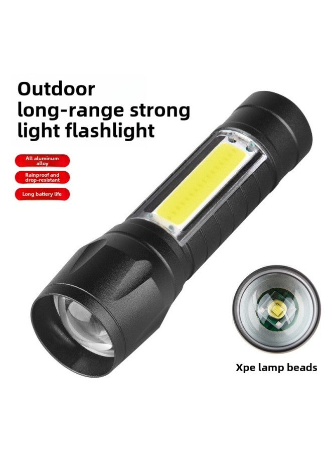 Aluminum Alloy LED Strong Light No.5 3rd Gear Telescopic Flashlight SK68 Flashlight Zoom Mini Flashlight-Product Specifications:Sk68 Black Single Flashlight Bubble Bag  - Image 4