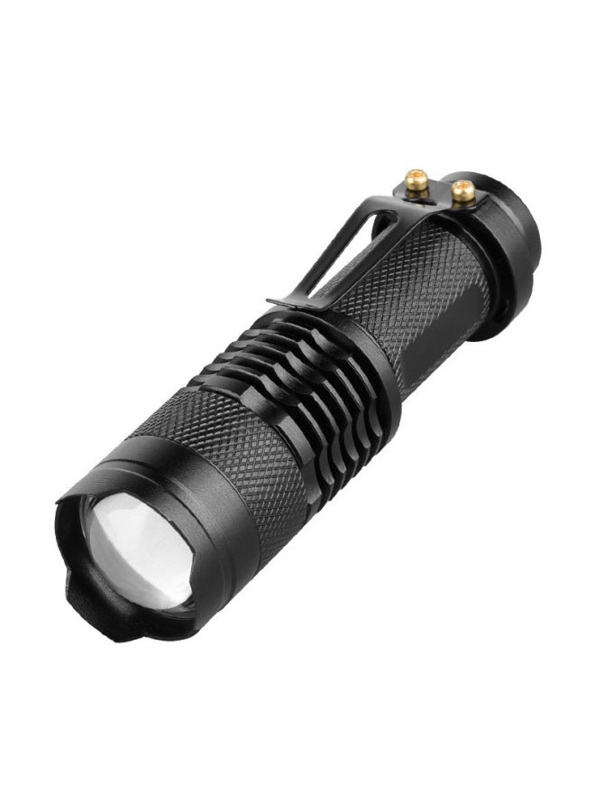 Aluminum Alloy LED Strong Light No.5 3rd Gear Telescopic Flashlight SK68 Flashlight Zoom Mini Flashlight-Product Specifications:Sk68 Black Single Flashlight Bubble Bag  - Image 1